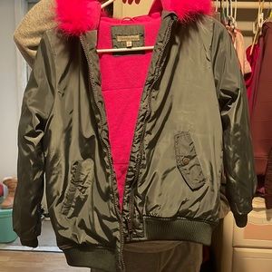 Calvin Klein Jeans brand,size 12, color pink and dark green.